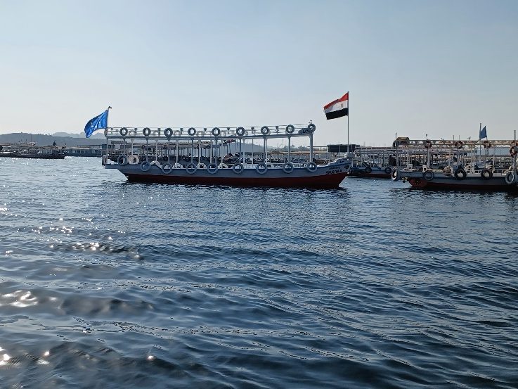 Boat flying the EU Flag
