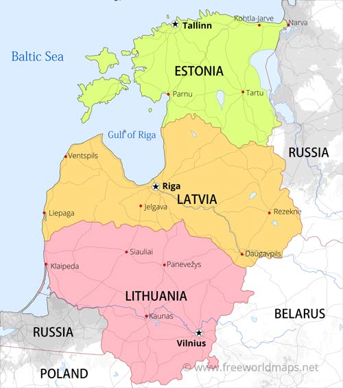 Map of Baltic States