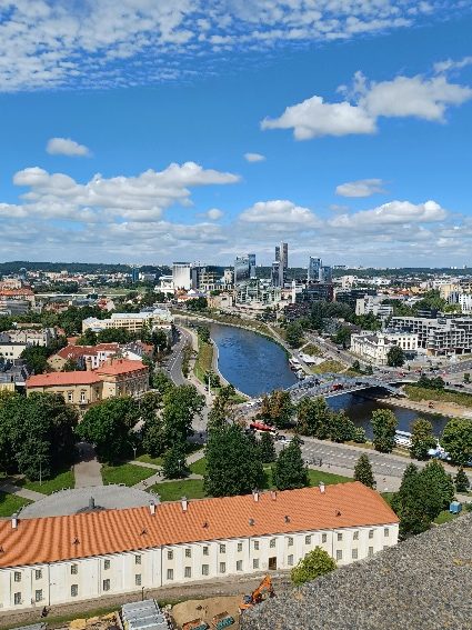 View over Neris River from Gediminas Tower