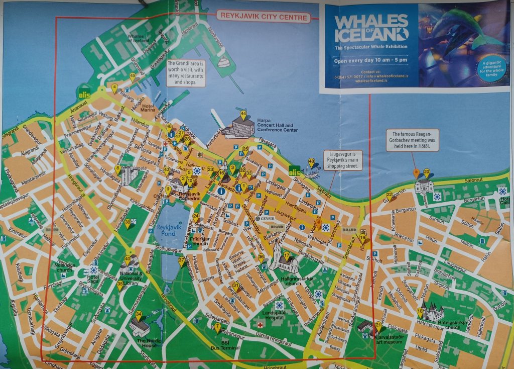 Reykjavík City Centre Map