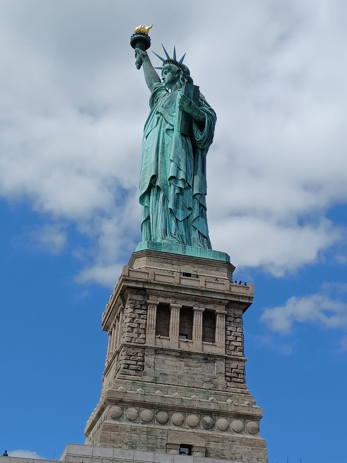 Up close to the Statue of Liberty