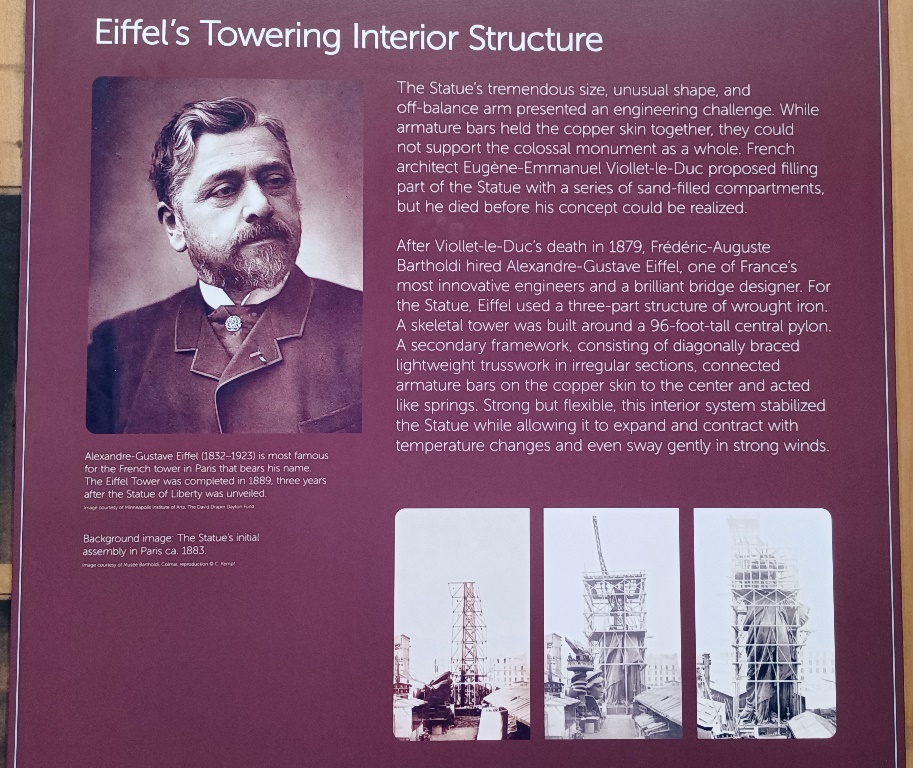 Information about Liberty's interior structure by Eiffel