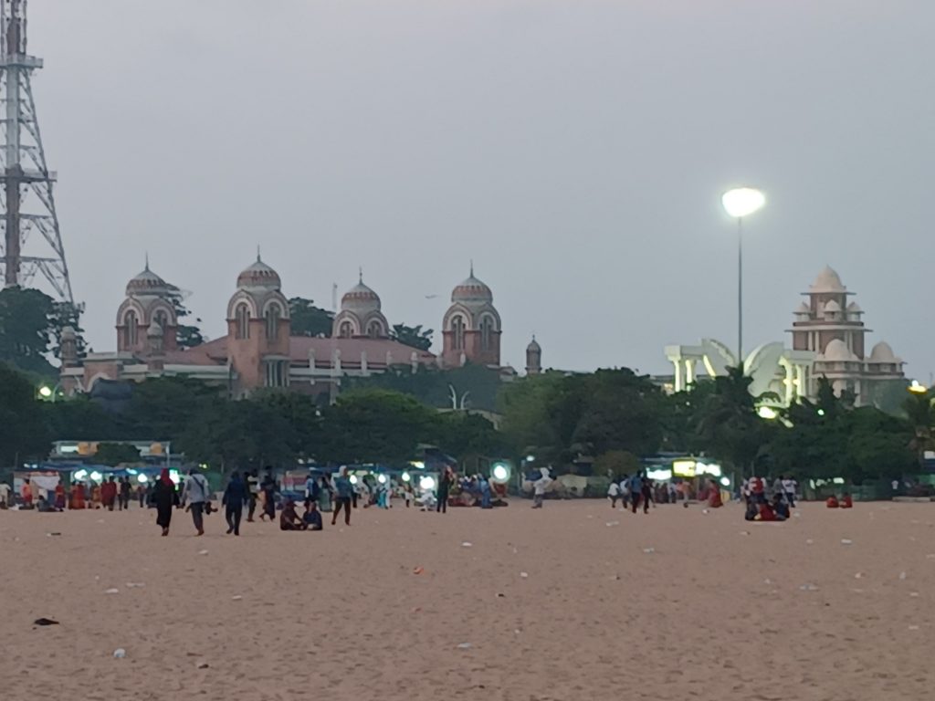 Marina Beach and Univerisity of Madras Buildings