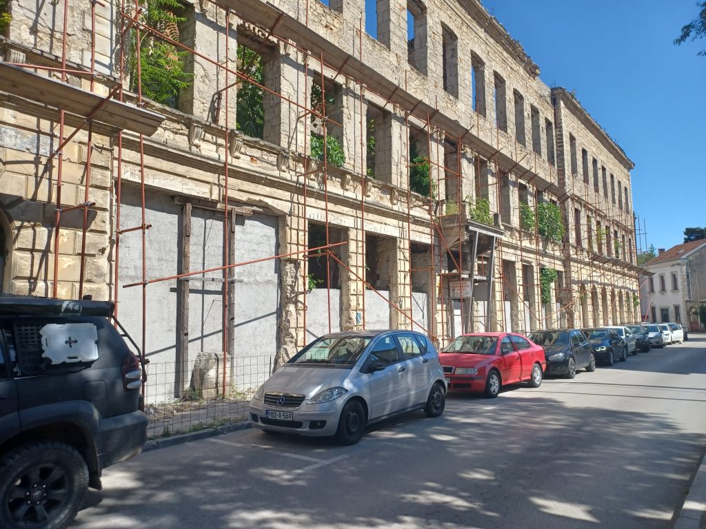 Bullet riddled building, Mostar