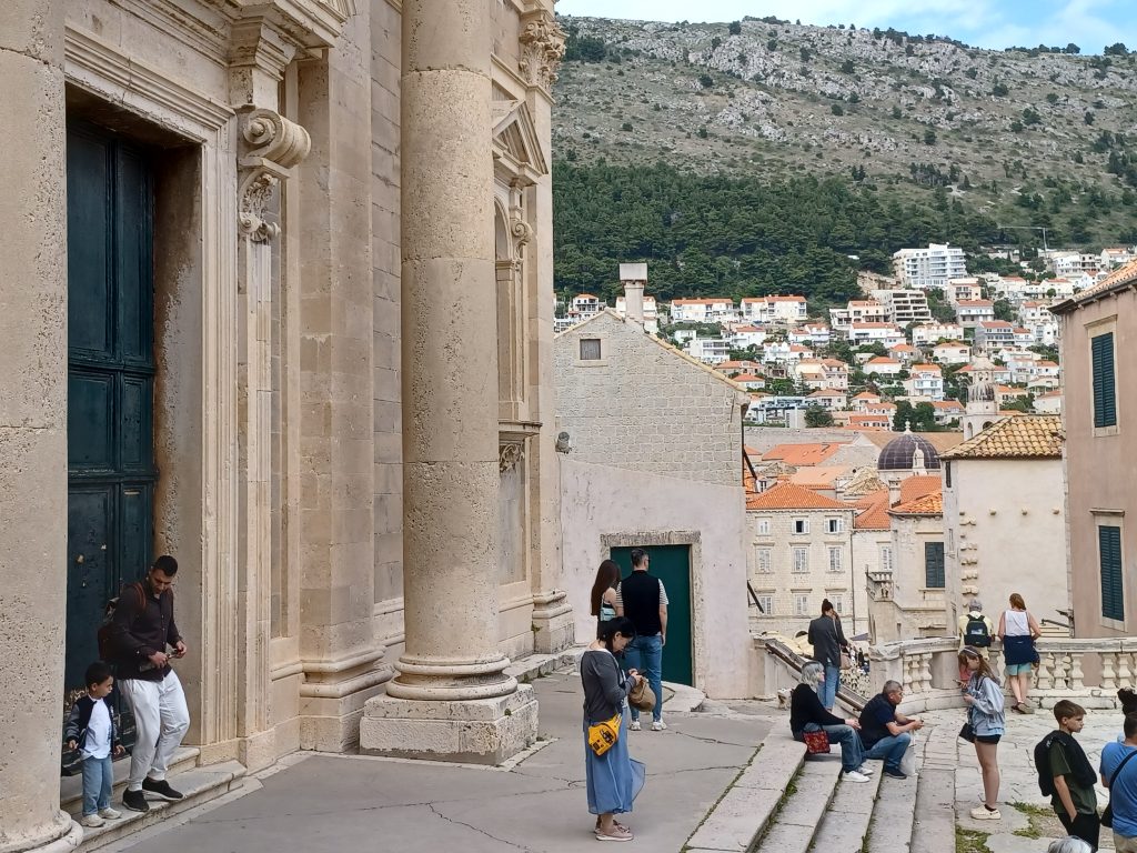 Entrance Jesuit Church of St Ignatius of Loyola, and top of Jesuit Stairs, Dubrovnik