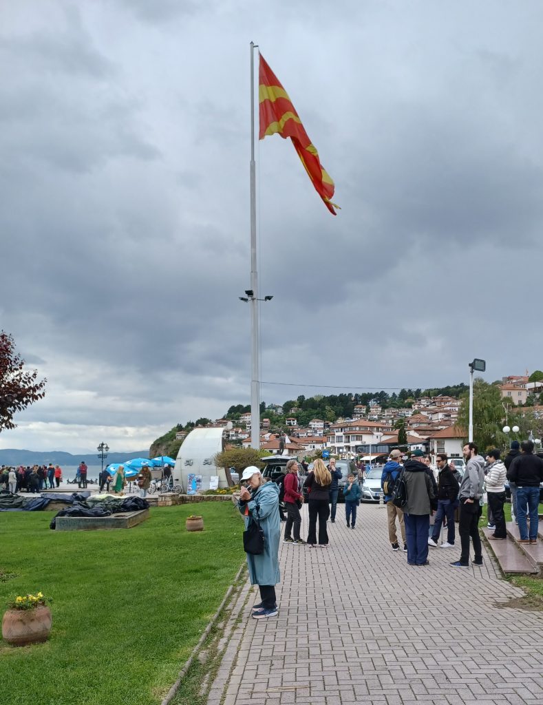 Flag pole on promenade