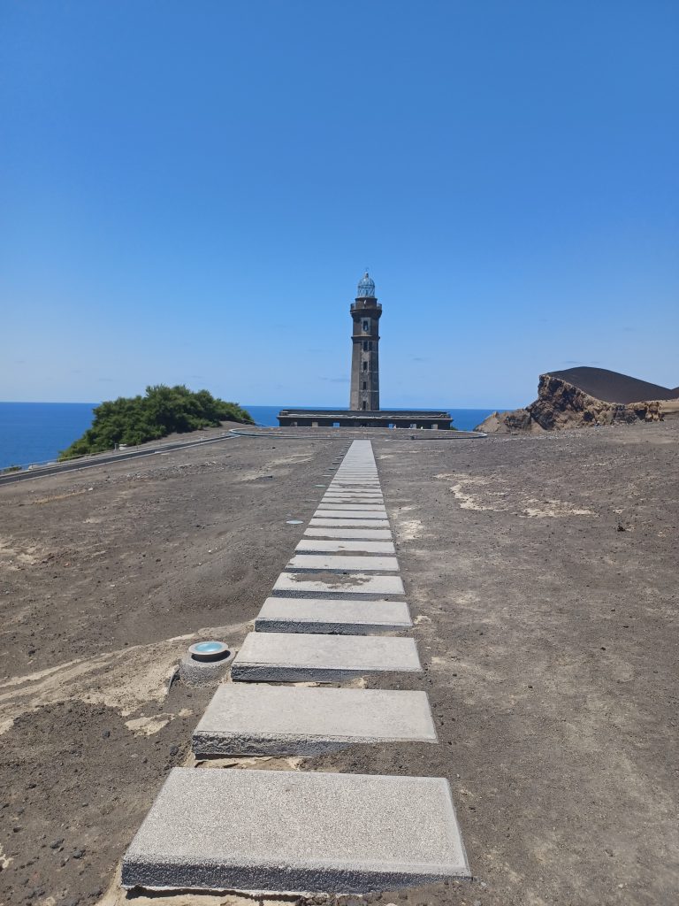 Pathway to the old lighthouse of Ponta dos Capelinhos  