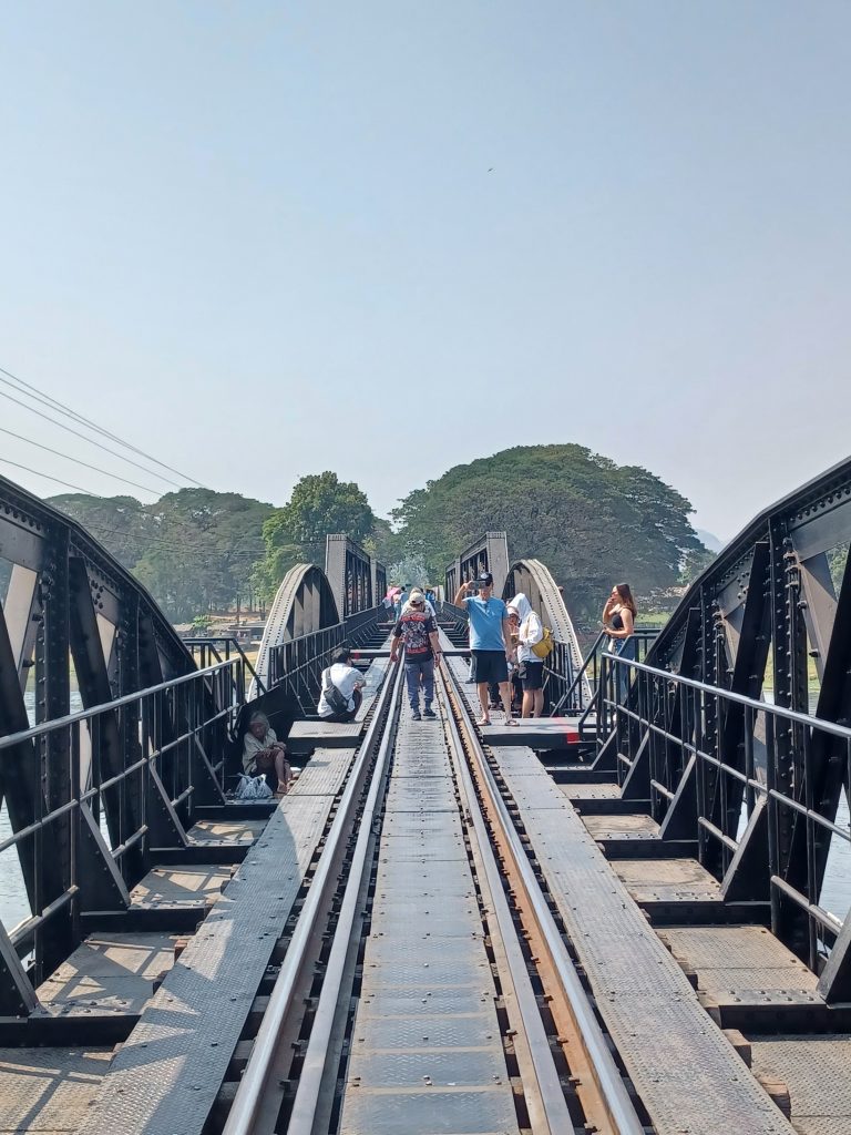 Crossing the Kwai Bridge on foot