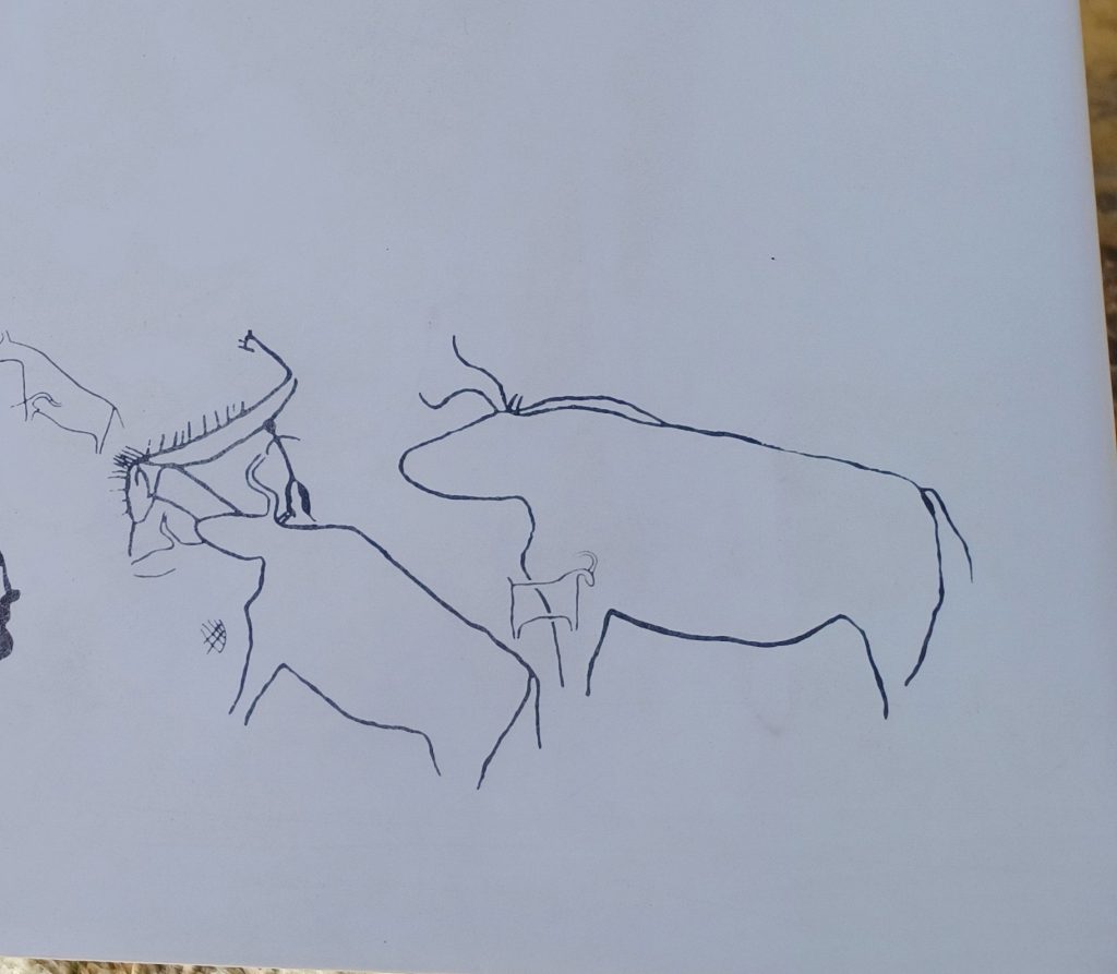 Copy of bull carving in the museum