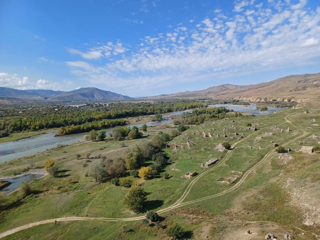 View from Uplistsikhe cave town over the river and ruins