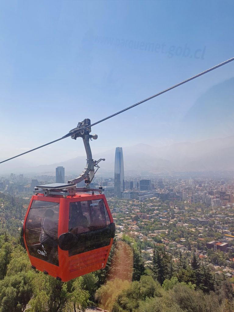 View of the Sky Costanera from the cable car, San Cristobal Hill