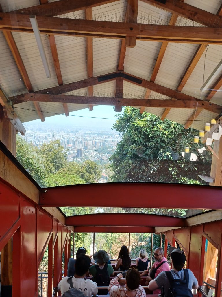 Descending the funicular, Santiago