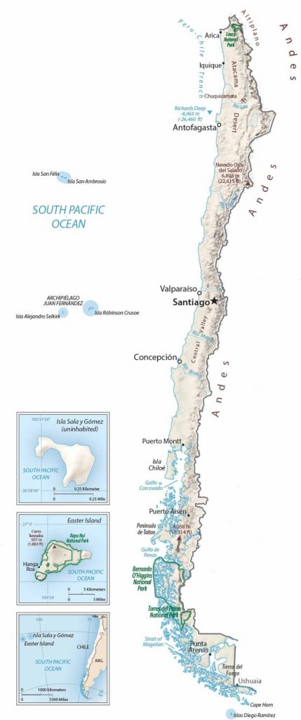 Chile, Physical Map