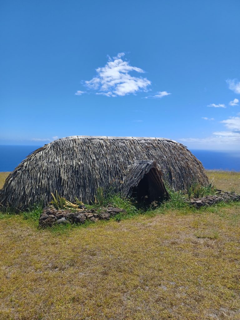 Reconstructed house, Orongo village