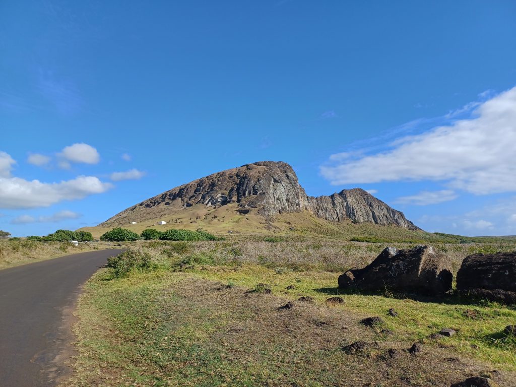 Fallen moai, near entrance to Rano Raraku