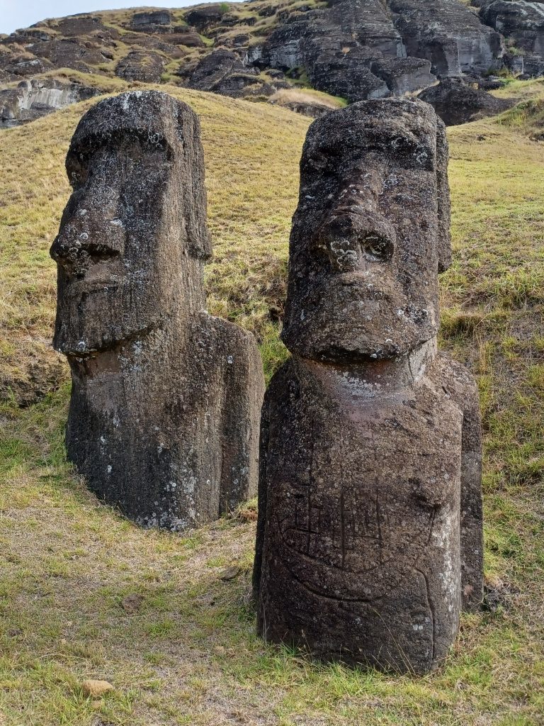 Ko Kona He Roa with petroglyph of a ship on his torso