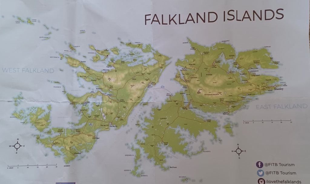 Map provided by Falkland Islands Tourist Board