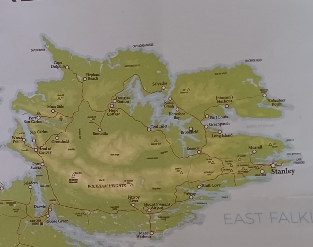 Map of East Falkland