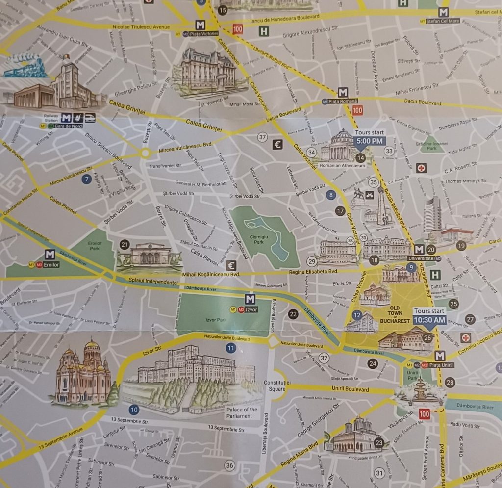 Section of Map of Bucharest