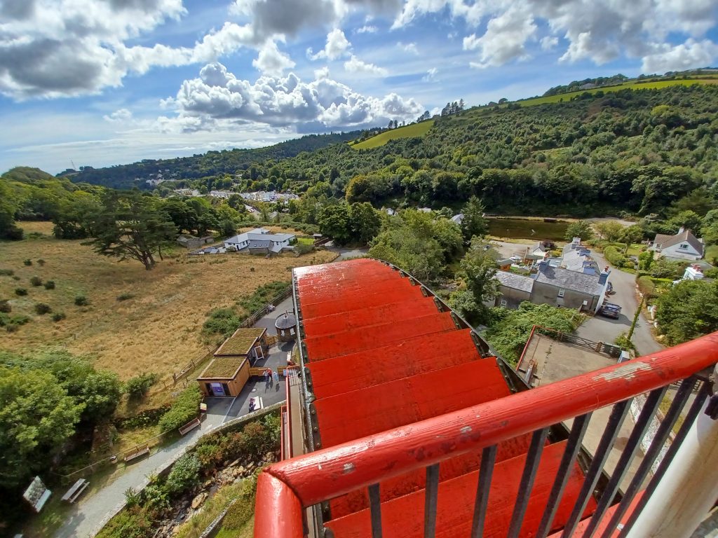 Atop the platform, Laxey Water Wheel